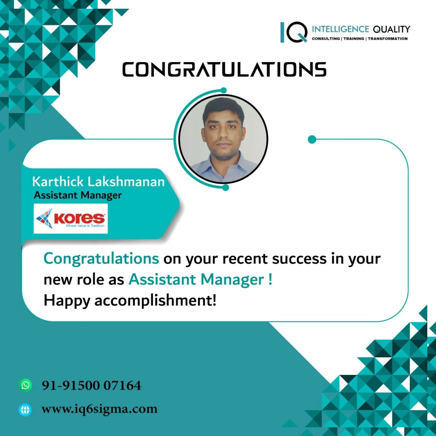 Congratulation Job Udaya Kumar A